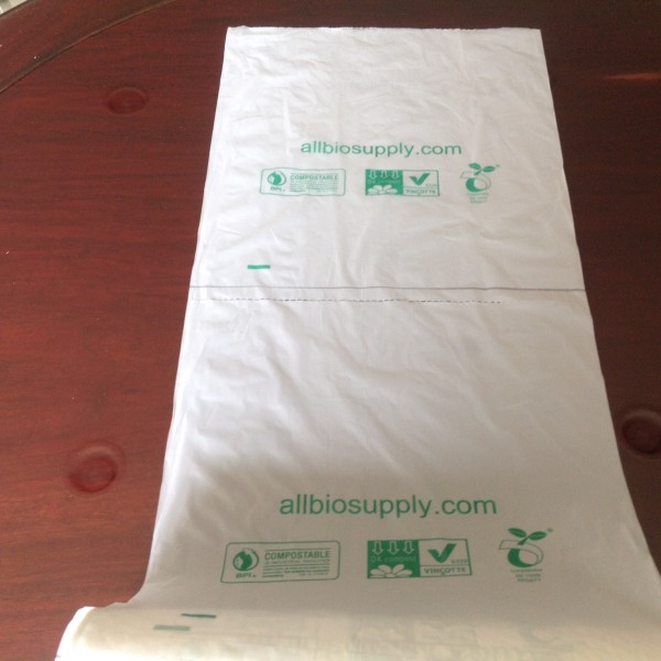 11″ compostable bag by roll