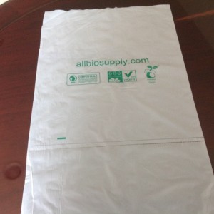 14" compostable bag by roll - 1